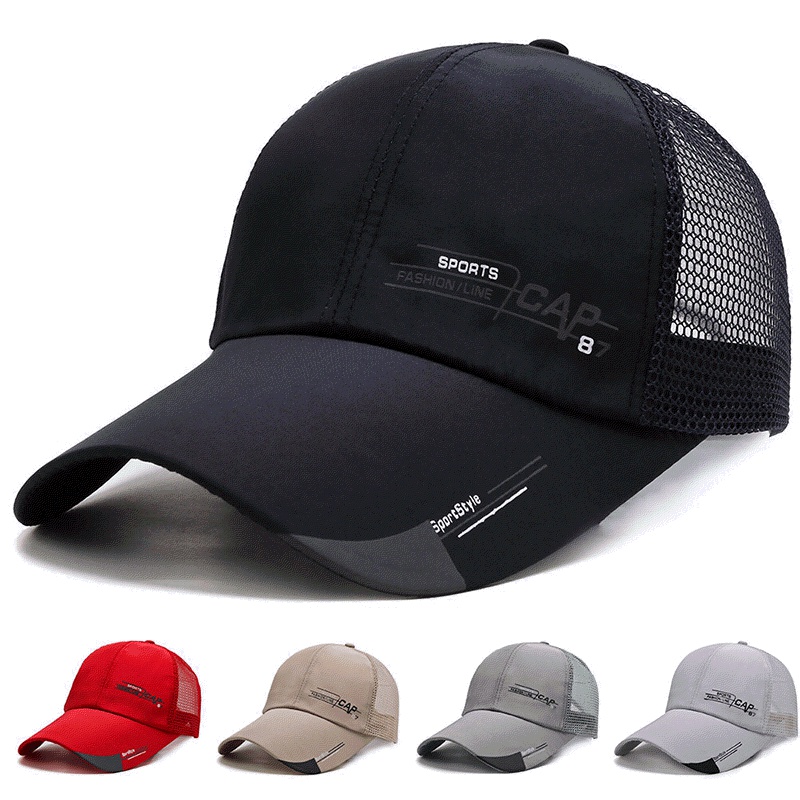 Breathable Quick Dry Mesh Baseball Cap Sun Hat Fishing Hat Adjustable Hat