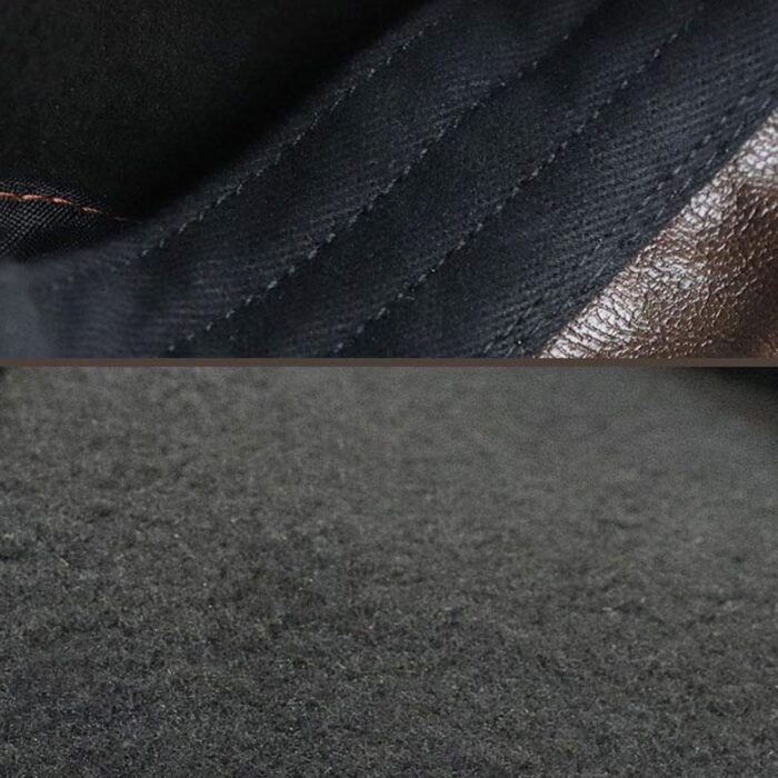 Men's Leather Beret Hunting Cap Beanie Trucker Leather Cap Mens Sports Hat - 图片 8