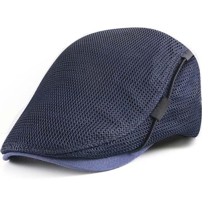 Mesh Cap Breathable Hat Men's Peaked Cap Sun Protection Sun Visor Wearing Rope Peaked Cap - 图片 3