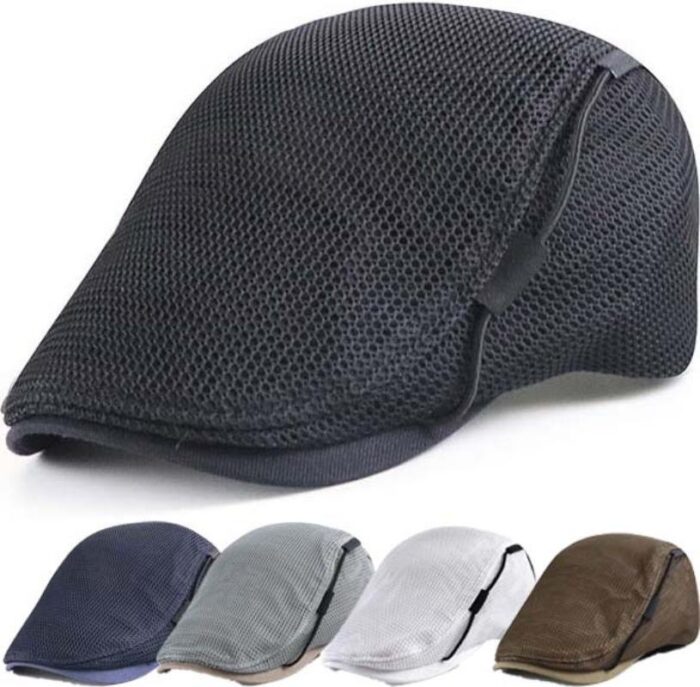 Mesh Cap Breathable Hat Men's Peaked Cap Sun Protection Sun Visor Wearing Rope Peaked Cap