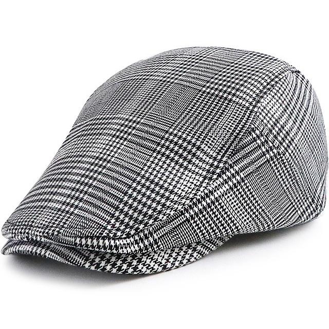 Peaked Cap Retro Literary Painter Plaid Beret Forward Hat Male Anti-sunshine