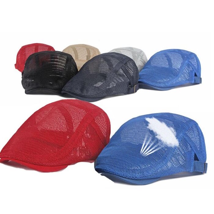 Children's Hat Breathable Mesh Summer Hat Adjustable Newsboy Beret Ivy Cap Cabbie Flat Cap - 图片 10