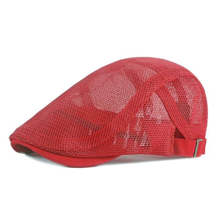 Children's Hat Breathable Mesh Summer Hat Adjustable Newsboy Beret Ivy Cap Cabbie Flat Cap - 图片 3