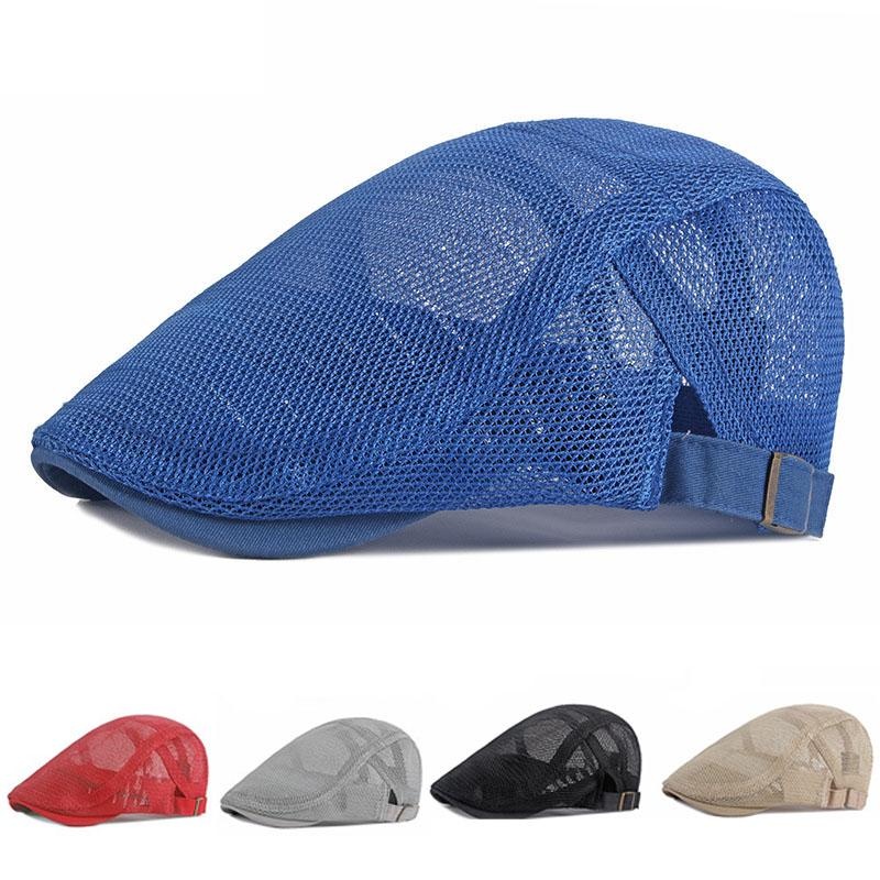 Children's Hat Breathable Mesh Summer Hat Adjustable Newsboy Beret Ivy Cap Cabbie Flat Cap